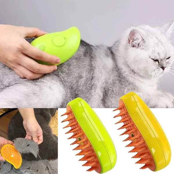 Electric Cat Grooming Brush with Water Spray