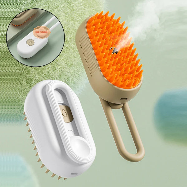 Portable Electric Pet Grooming Brush with Spray